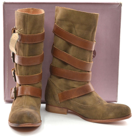 H by Hudson Keira Distressed Strap Boots 35 - Picture 2 of 4